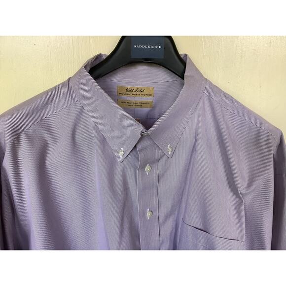 Roundtree and Yorke Gold Label  Men’s dress shirt 20/34-35 Big - Picture 1 of 5